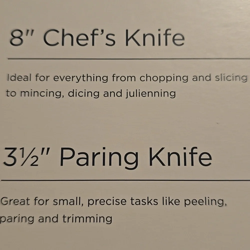BNWT Williams Sonoma Encore Prep Knives, Set of 2, Retail Price $129.95 USD